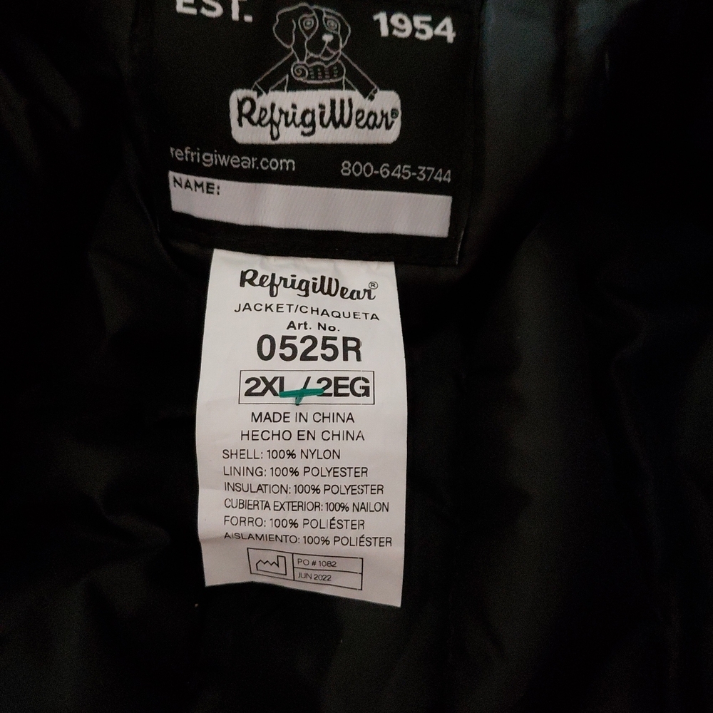 REFRIGIWEAR MEN'S Cooler WEAR INSULATED JACKET 0525R BLUE SIZE 2XL IS USED Vtg